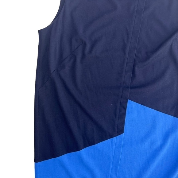 Lafayette 148 colorblock navy blue knit stretchy shift dress New York 3X plus - Picture 6 of 11